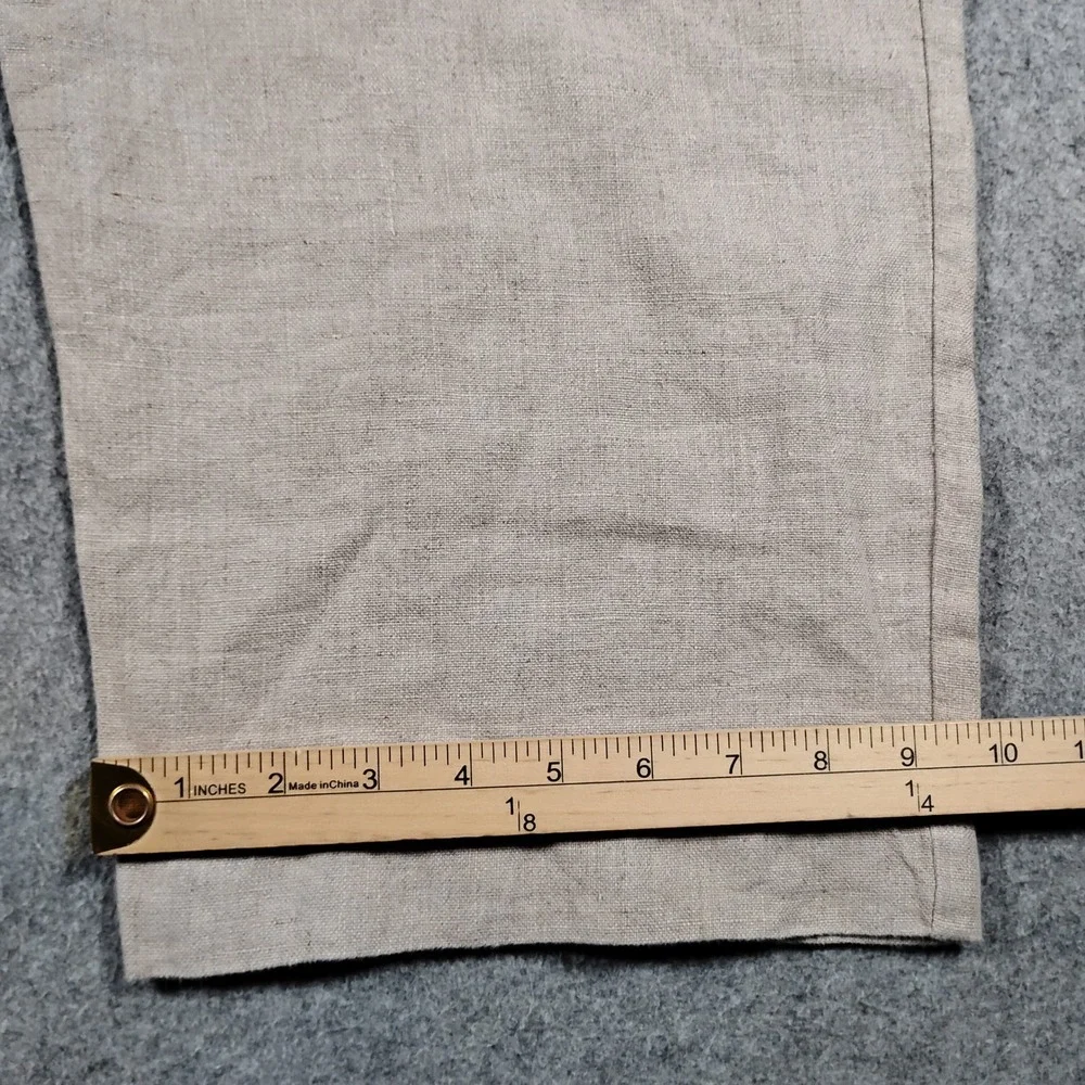 Reunion Men's Beige 100% Linen Drawstring Straight Leg Casual Pants Size XXL